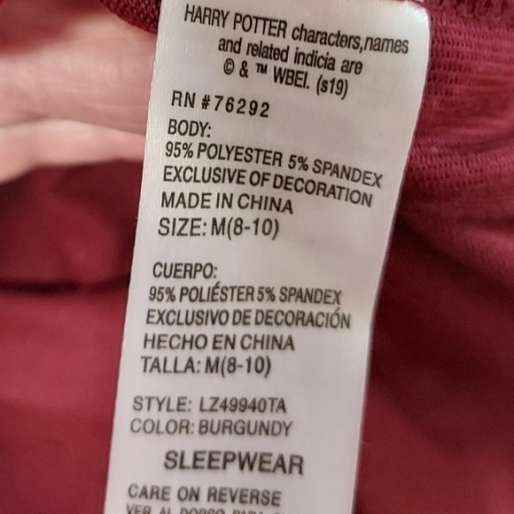 Harry Potter Hogwarts med 8-10 sleepwear or pullover Dracocoat of Arms graphic - Picture 12 of 14